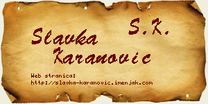 Slavka Karanović vizit kartica